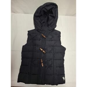 Abercrombie Kids Girls Puffer Vest Hooded Toggle Closure Navy Size L Youth